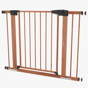 Pressure Mounted Baby and Pet Gate Wood Pattern 3D