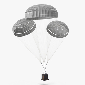 Triple Subscale Parachute Cargo System White 3D model