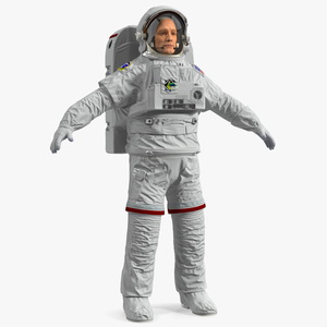 3D Astronaut Wearing Extravehicular Mobility Unit with Helmet model