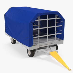 3D Covered Airport Luggage Trailer