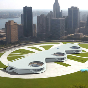 3D model Air Taxi Port with 3 Take Off Areas