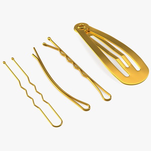 3D Hairpin Set Gold