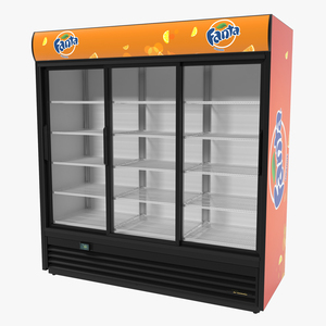 Fanta Three Door Display Refrigerator 3D