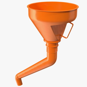 Plastic Fuel Funnel with Handle and Mesh Filter 3D
