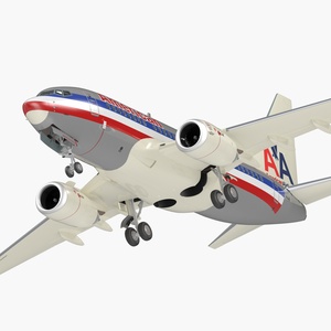 3D Boeing 737 600 with Interior American Airlines