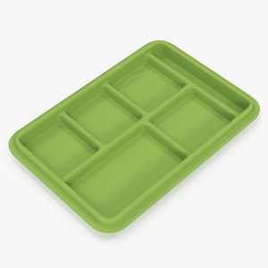 Compartment Meal Tray Green 3D