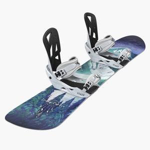 3D model Snowboard Jones with Staxx Bindings