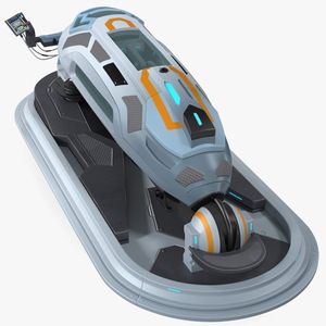 3D model Sci Fi Cryogenic Pod with Console Rigged