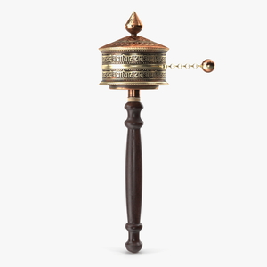 Copper Hand Held Prayer Wheel 3D model