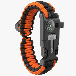 3D model Atomic Bear Tactical Paracord Bracelet Orange