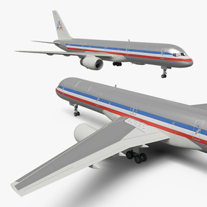 American Airlines Boeing 757 Airliner 3D