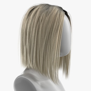 3D model Wig Medium Straight Hair Blond