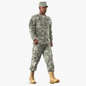 3D US Army Soldier Marching Fur model