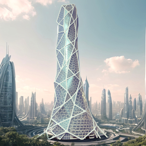 3D Futuristic Bionic Skyscraper model