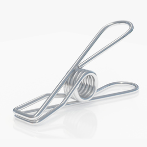 Steel Clothes Peg Chrome 3D model