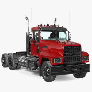 Semi Truck Mack Red 3D model