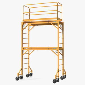 2 Story Rolling Scaffold Tower Yellow 3D