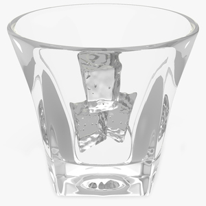 3D model Empty Shot Glass with Ice