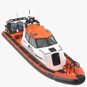 3D model Waverider 1060 GRP Cabin Gemini Marin Orange Rigged for Cinema 4D