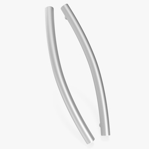 3D Door Handles Thin Oval Metal model