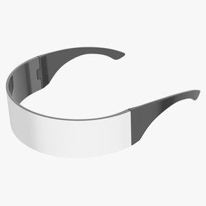 Metallic Silver Futuristic Soldier Glasses 3D