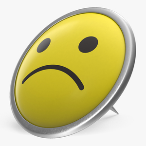 Sad Smiley Pin 3D model