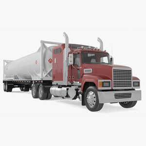 3D Freight Truck with Gas Tank LNG