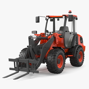 3D Electric Loader with Pallet Fork Simple Interior model