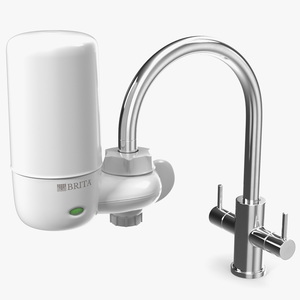 Faucet Mount Filter Brita on Kitchen Mixer 3D