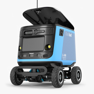 3D Kiwibot Delivery Robot Cyan in Sleep Rigged model