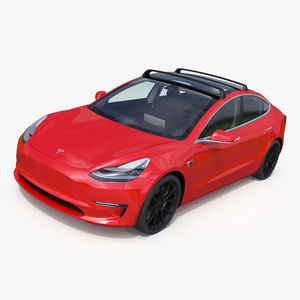 3D model Tesla with Roof Rack