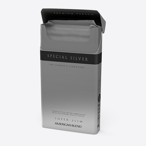 Pack of Cigarettes Super Slim Silver Empty 3D