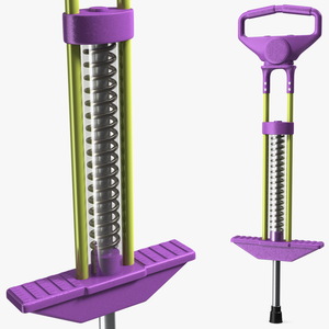 3D model Pogo Stick with Visible Spring