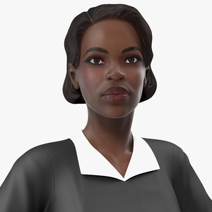 3D Dark Skin Judge Woman Rigged model