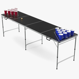 3D Beer Pong Table Black