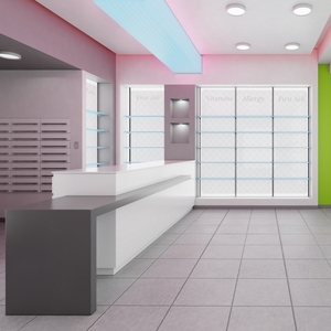 3D Pharmacy Store Interior Blue model