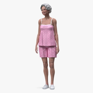 Korean Woman in Nightwear Standing 3D model