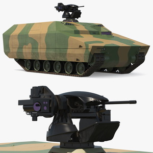 3D Next Gen Tracked Marine Assault Vehicle with Machine Gun