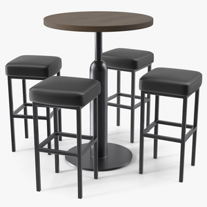 3D Bar Table with Stools