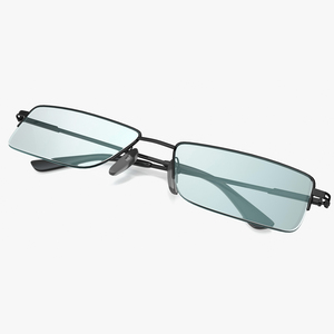 3D model Rectangular Computer Glasses Folded