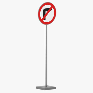 3D Road Sign No Right Turn model