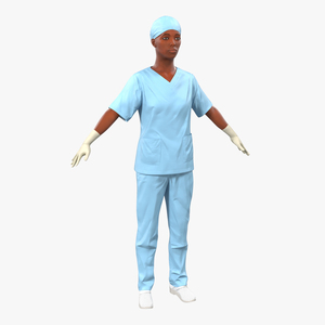 3D Female Surgeon African American 2 model