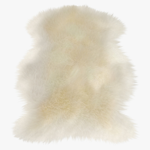 3D Natural Sheepskin Rug Cream Fur