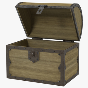 3D Old Wooden Chest 2 model