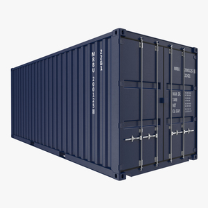 3D 20 ft ISO Container Blue 2