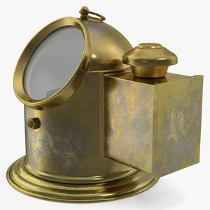 Vintage Marine Binnacle Boat Oil Lamp Old Brass 3D