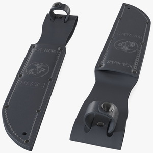 3D Leather Sheath for the Ka Bar Knife Black