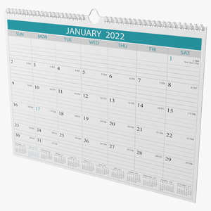 3D model Business Monthly Wall Calendar