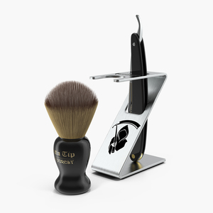 3D Folding Razor Badger Shaving Brush Plastic Fur