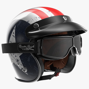 3D TORC Motorcycle Helmet Rebel Star with Goggles